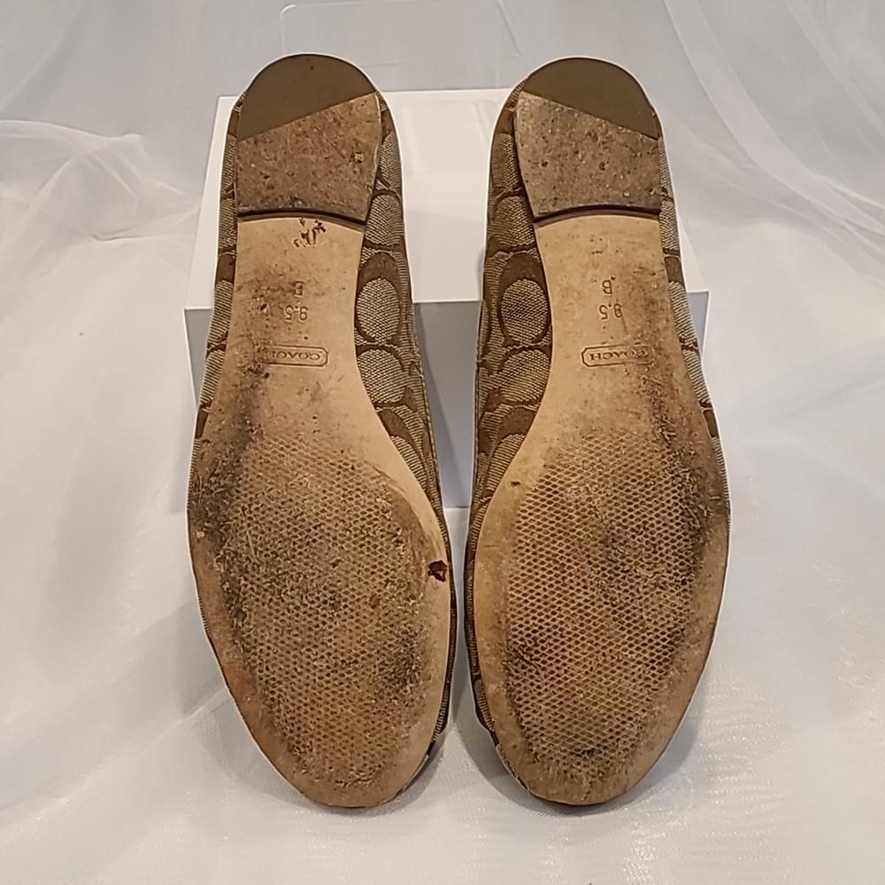 Coach Brown and Gold Ballet Loafer - Picture 5 of 9